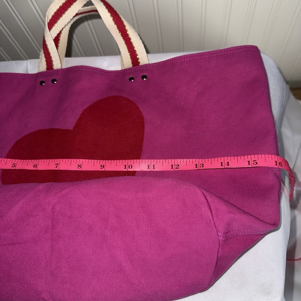 Pink Hazel Heart Pink Tote Bag Hot Pink Red All You Knit Is Love Canvas Cotton - Picture 11 of 15